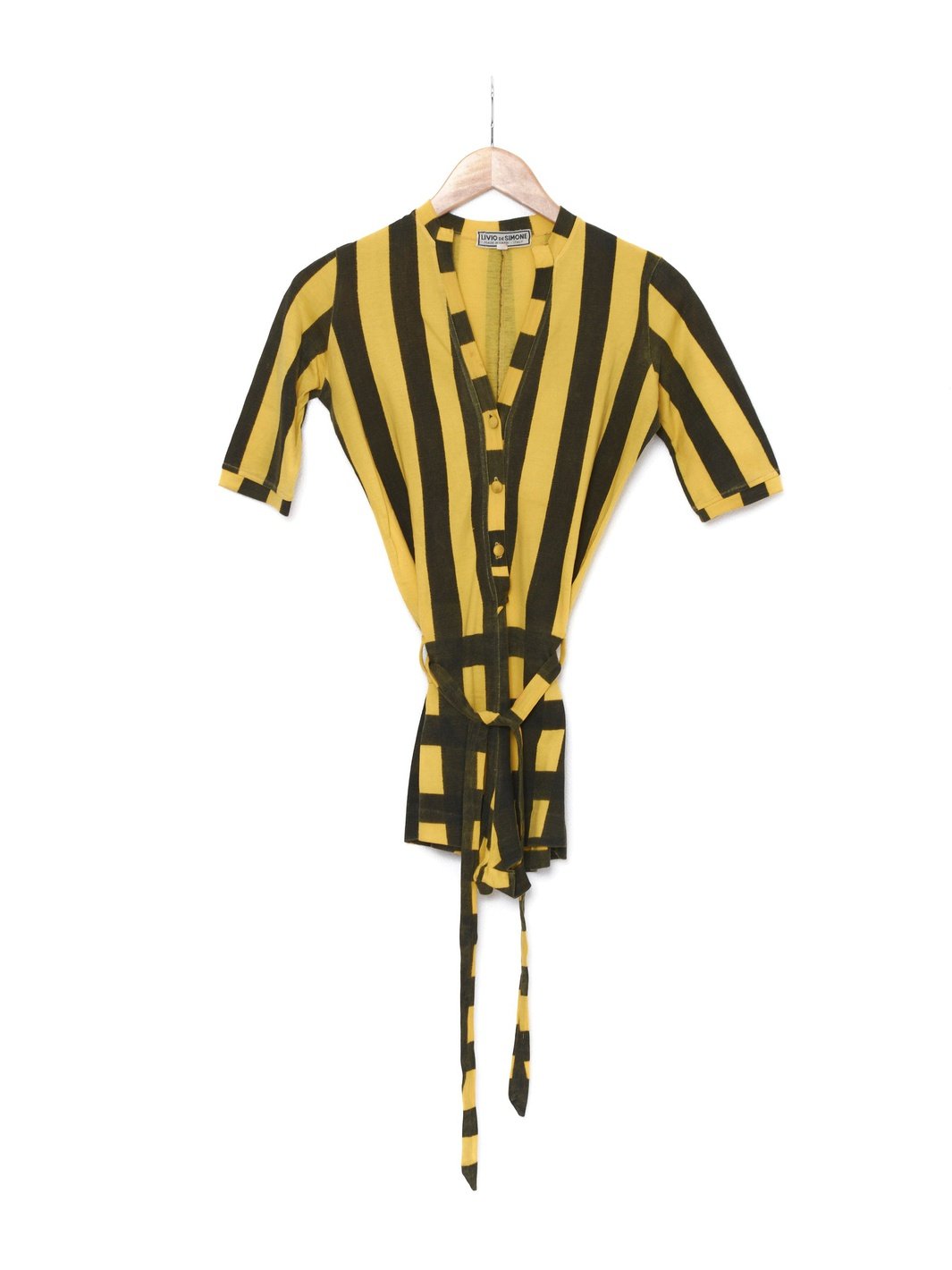 1970s Livio de Simone black and yellow onesie