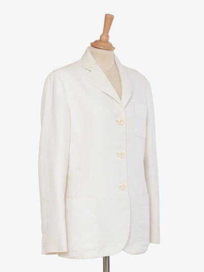Malo White Cotton Jacket