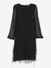 Max Mara black dress with feathers