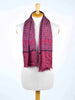 1970s men burgundy silk-blend scarf with graphic pattern