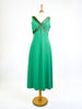 Emerald green cotton dress with paillettes, 60s