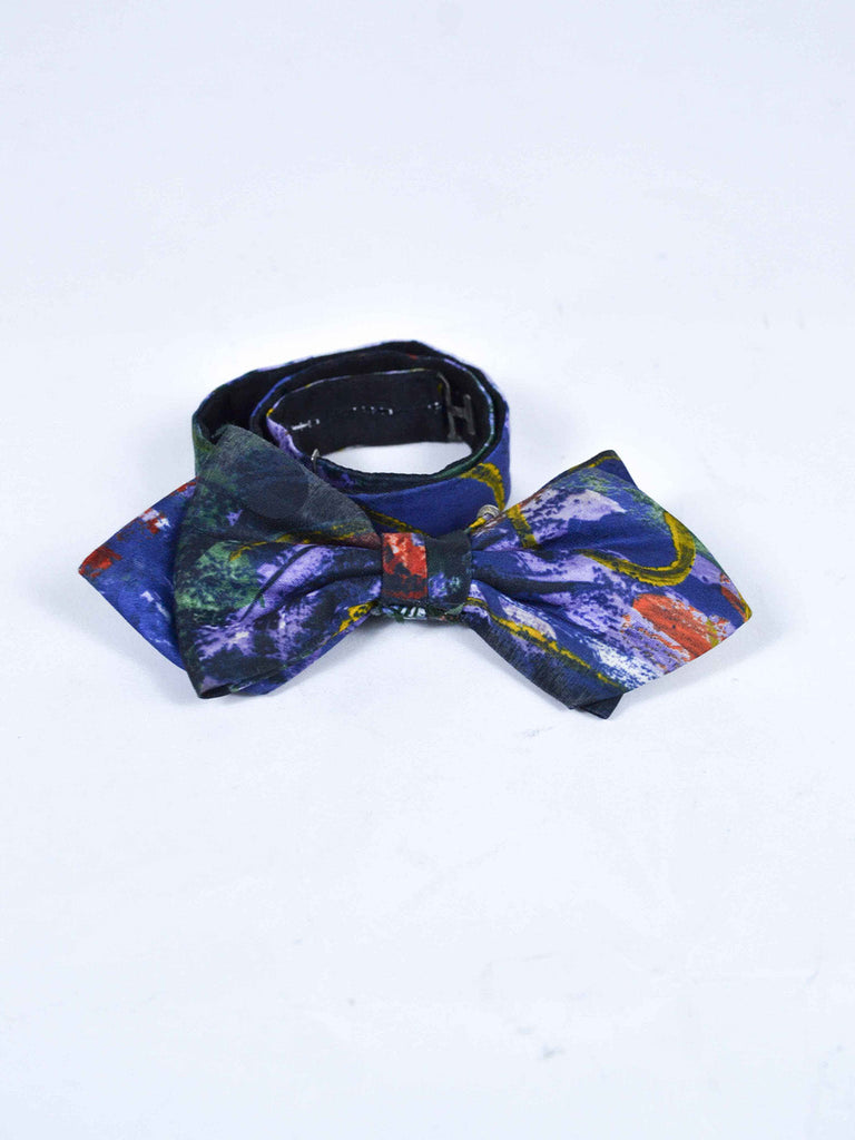 1970s bow tie with surrealist-inspired print