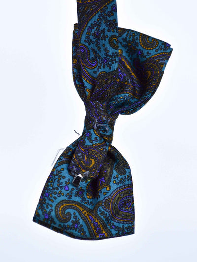 1970s silk bow tie with paisley print with paisley print