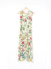 1980s viscose cream-colored midi chemisier dress