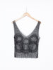 Y2K Krizia sheer black sleeveless top with beads and sequins