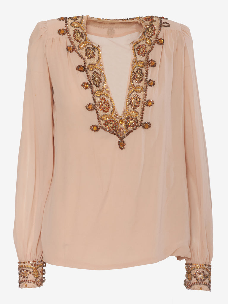 Vintage blouse with appliqués