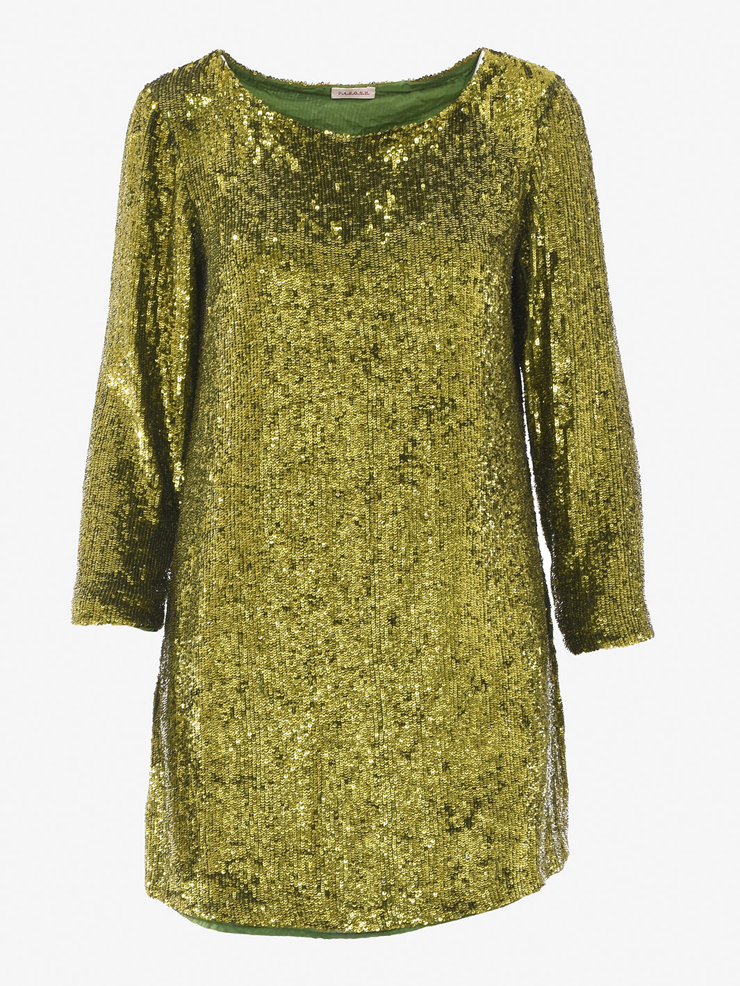 Abito Parosh in paillettes verde chiaro