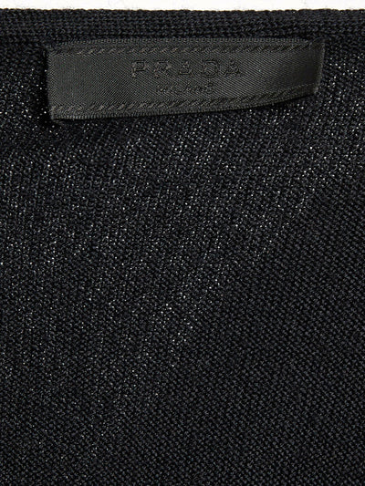 Y2K Prada long sleeve black wool sweater with boat neckline