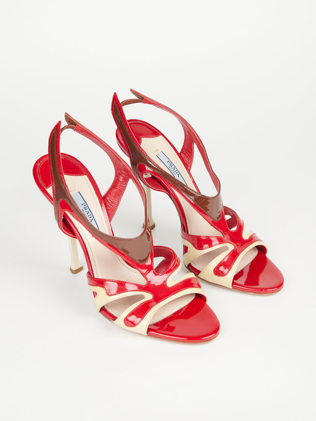 2010 Prada slingback Fiamma sandal in patent leather with heel