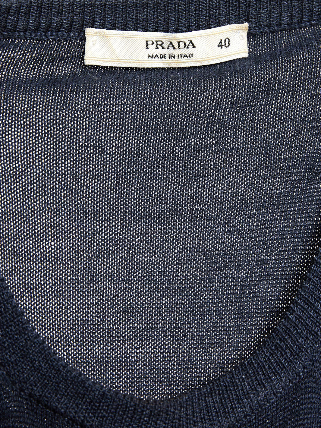 Y2K Prada sweater in blue wool with Swarovski detail