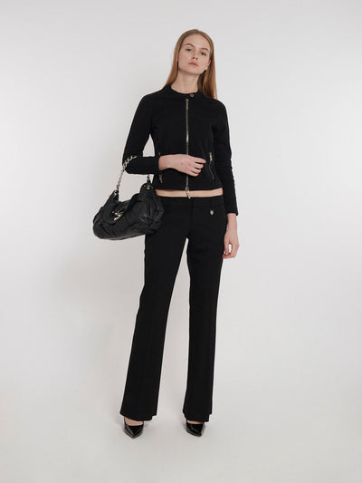Y2K Gucci black low-waisted pants with flared line
