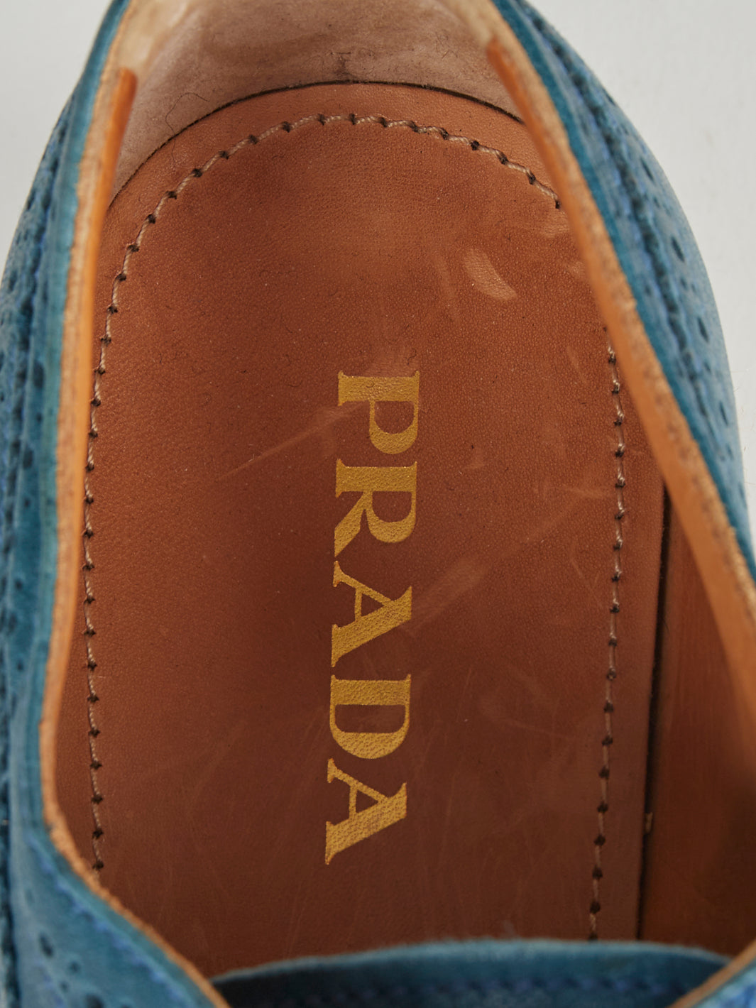 2010 Prada 系带坡跟帆布鞋