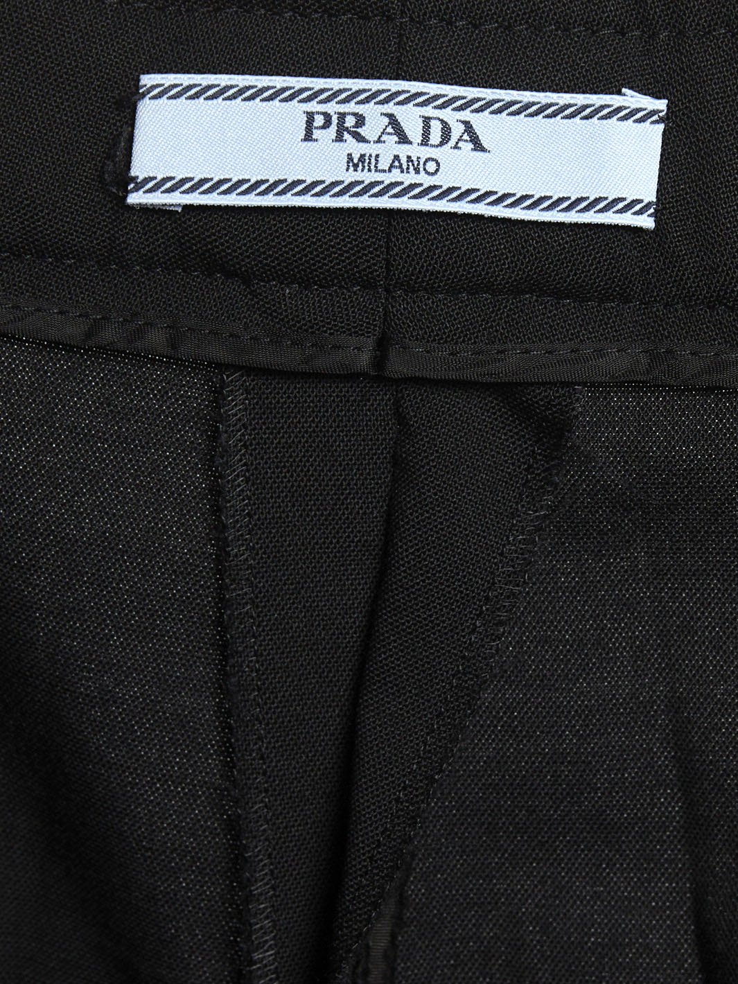 Y2K Prada 黑色正面纽扣羊毛七分裤