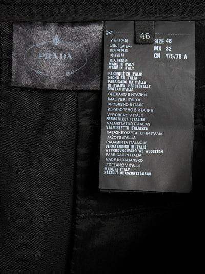 Y2K Prada black cropped woollen pants with buttons on the front