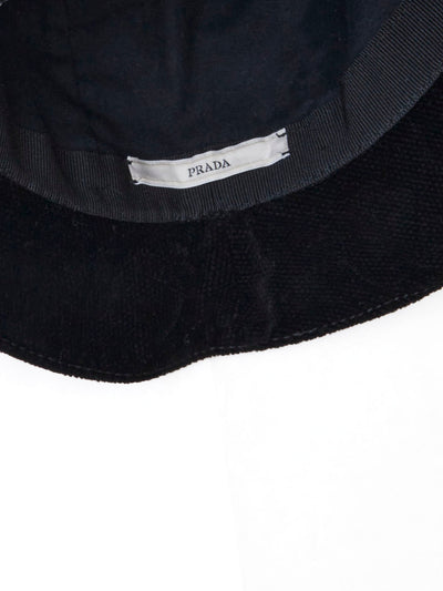 Y2K Prada hat in black velvet