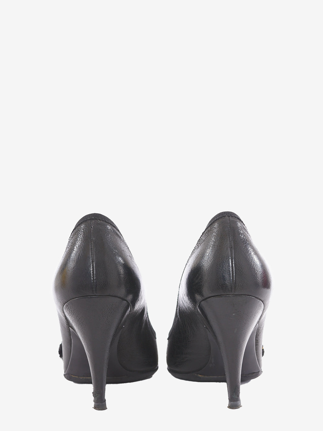 Prada shoe with black leather heel