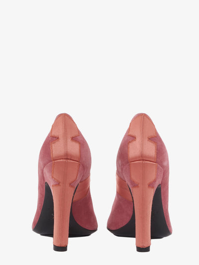 Rochas pink suede round toe heel shoe