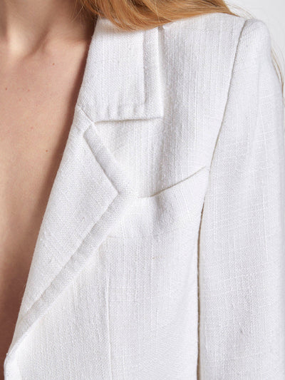 1980s Saint Laurent white cropped blazer