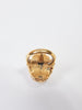 Anello plissettato Trifari dorato degli anni '70 con pietre intercambiabili