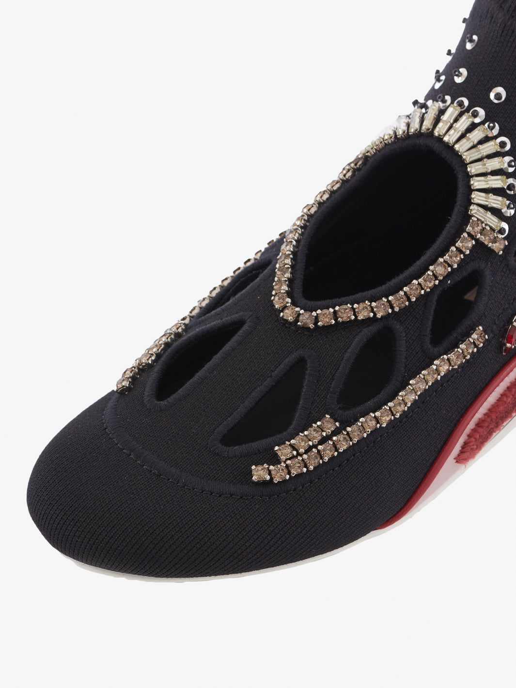 Sneaker a calzino Valentino in tessuto stretch traforato nero