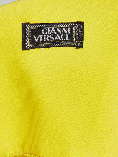 1990s yellow Gianni Versace minidress with straps