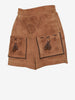 Shorts Vintage in camoscio con nappine - '70s