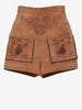 Shorts Vintage in camoscio con nappine - '70s