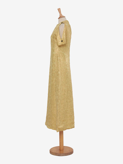 Vintage lurex brocade dress - ' 60s
