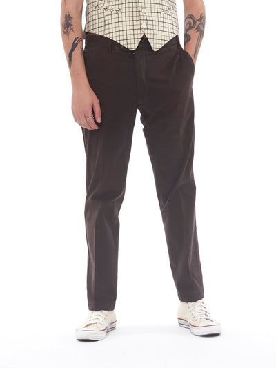 1990s brown causal pants in stretchy cotton