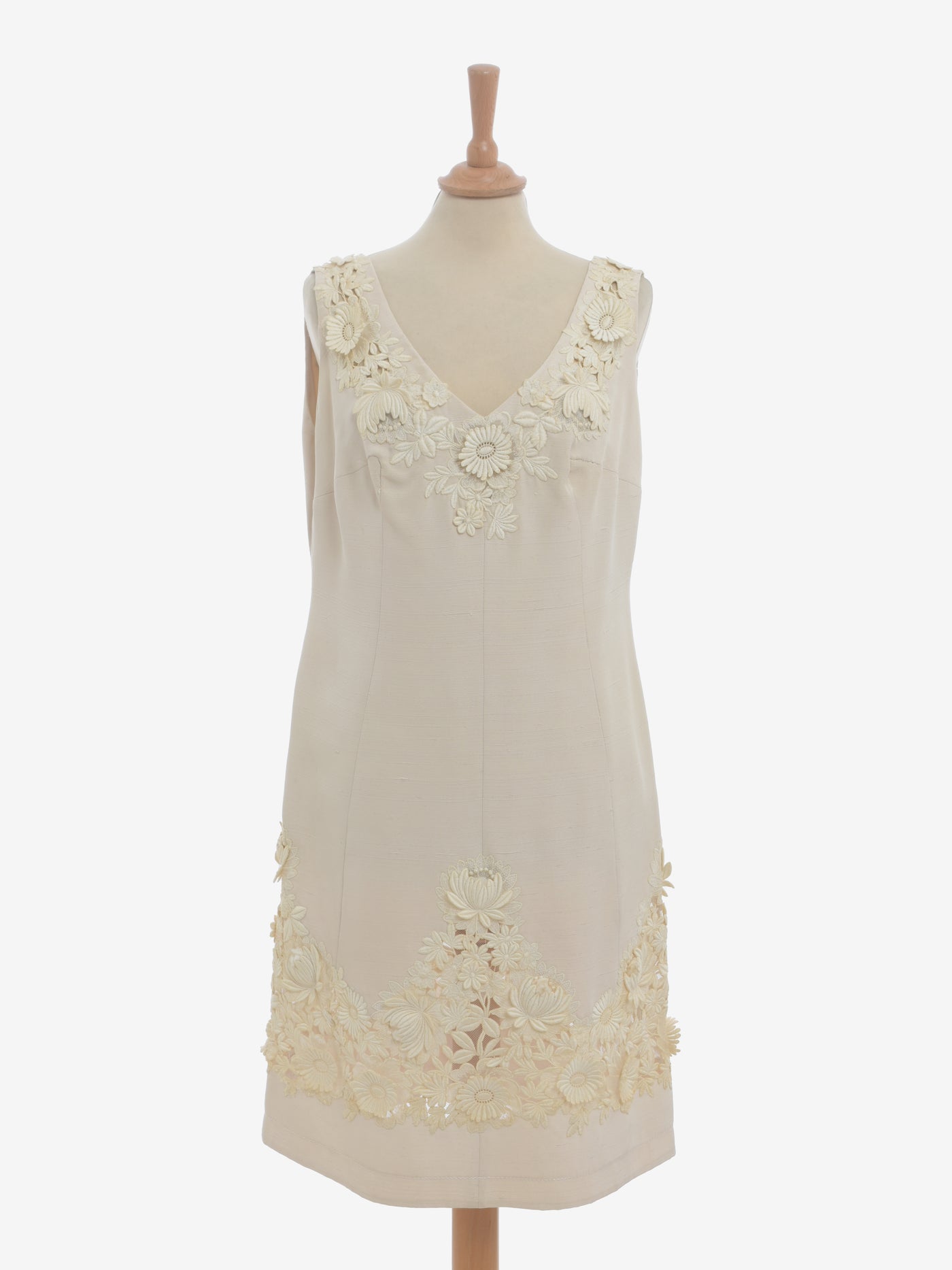 Vintage A-line Dress With Flowered Lace