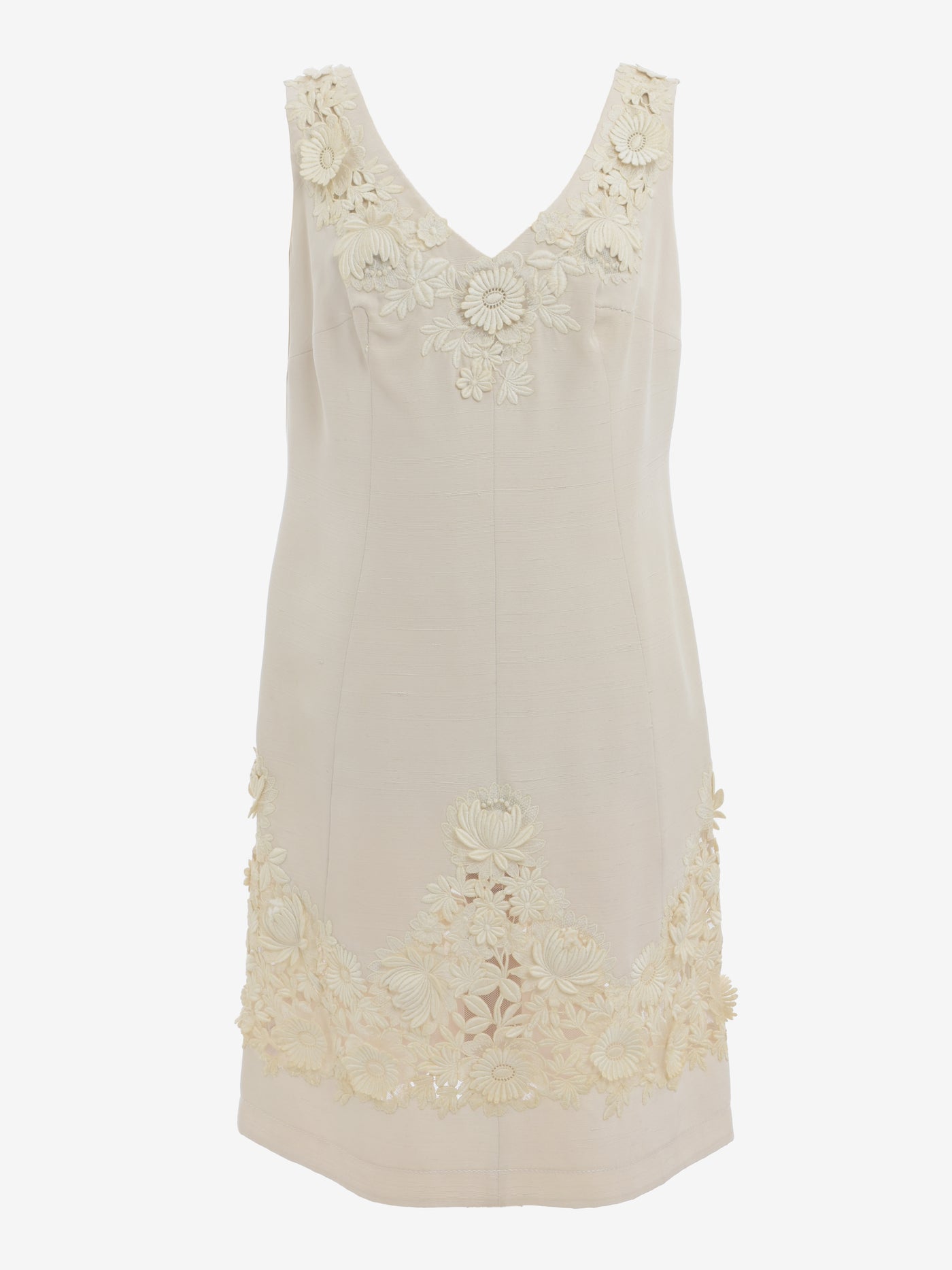 Vintage A-line Dress With Flowered Lace