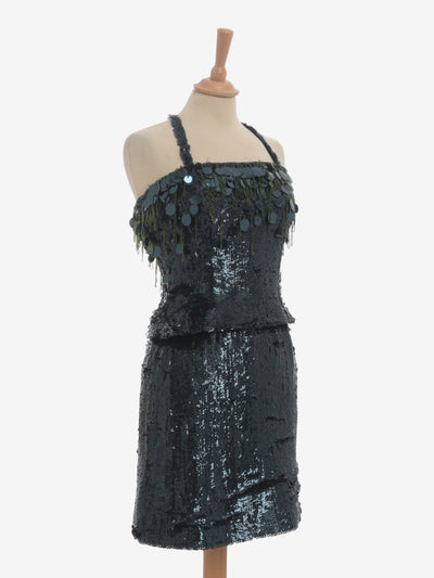 Vintage Sequined Blousy Dress - 60s