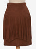 Vintage brown suede midi skirt with bangs