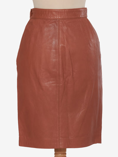 Brown Leather Vintage Skirt