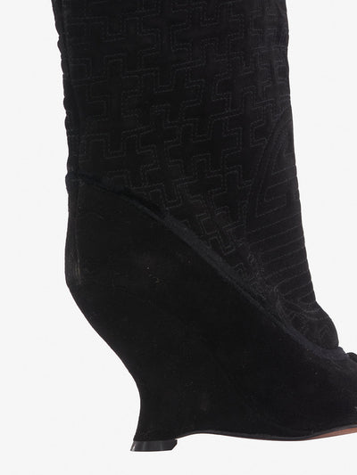 Tom Ford for Yves Saint Laurent black suede wedge boot