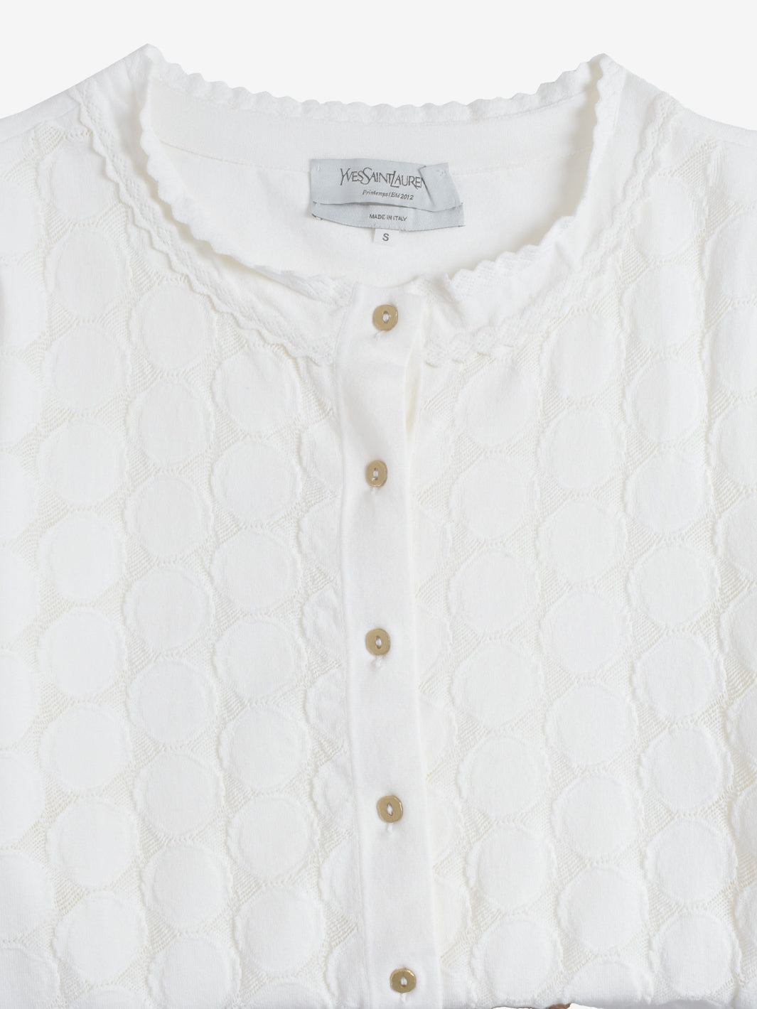 Yves Saint Laurent White Knitted Cardigan - SS12