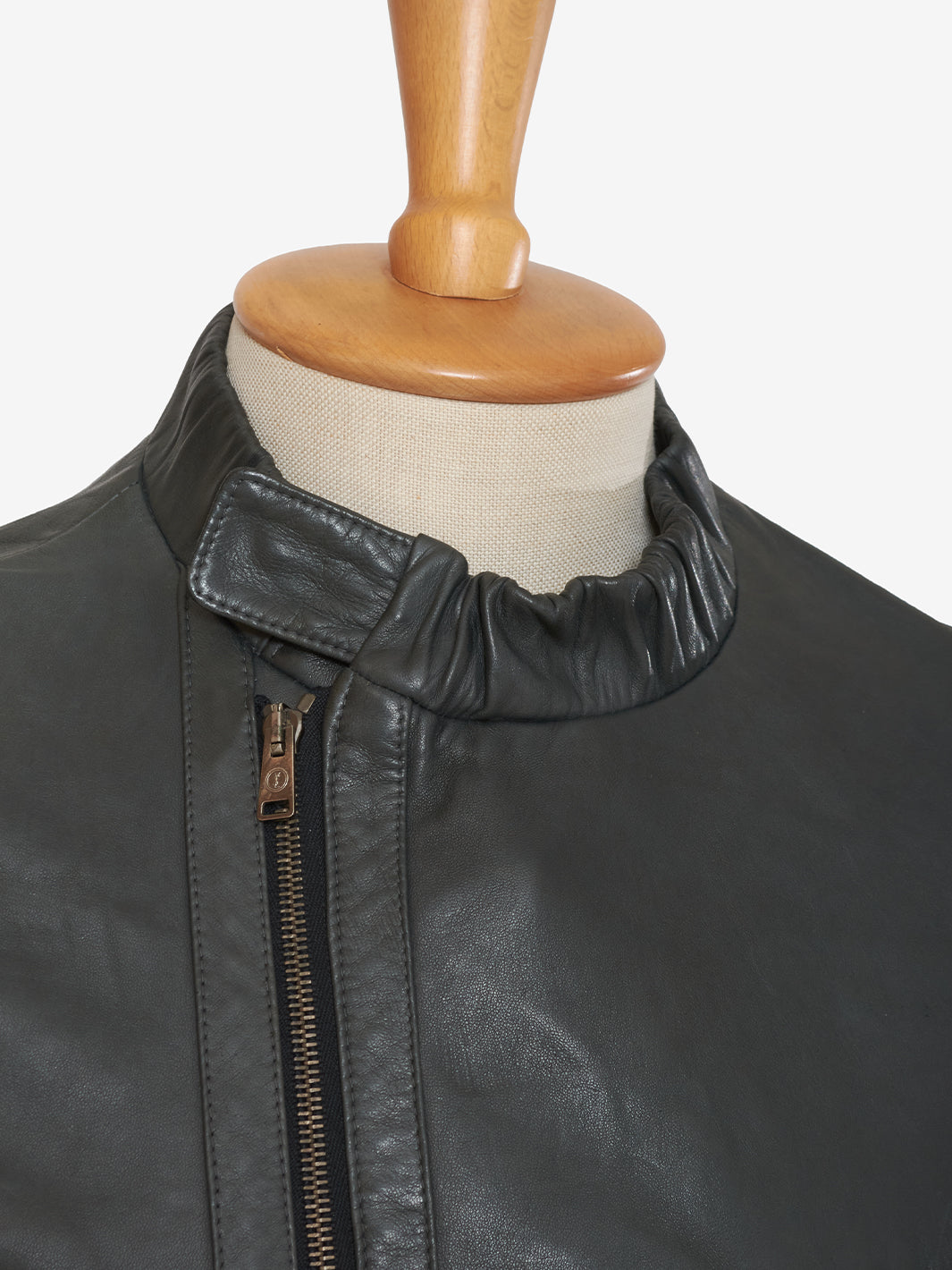 Yves Saint Laurent Green Leather Nail-like Jacket