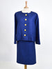 YSL Rive Gauche blue suit with golden buttons, 80s