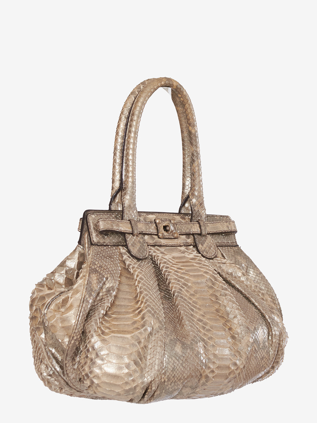 Zagliani Gold bag in exotic leather