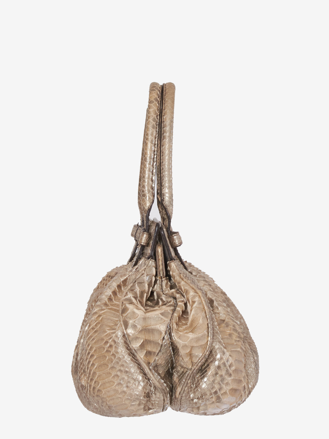 Zagliani Gold bag in exotic leather