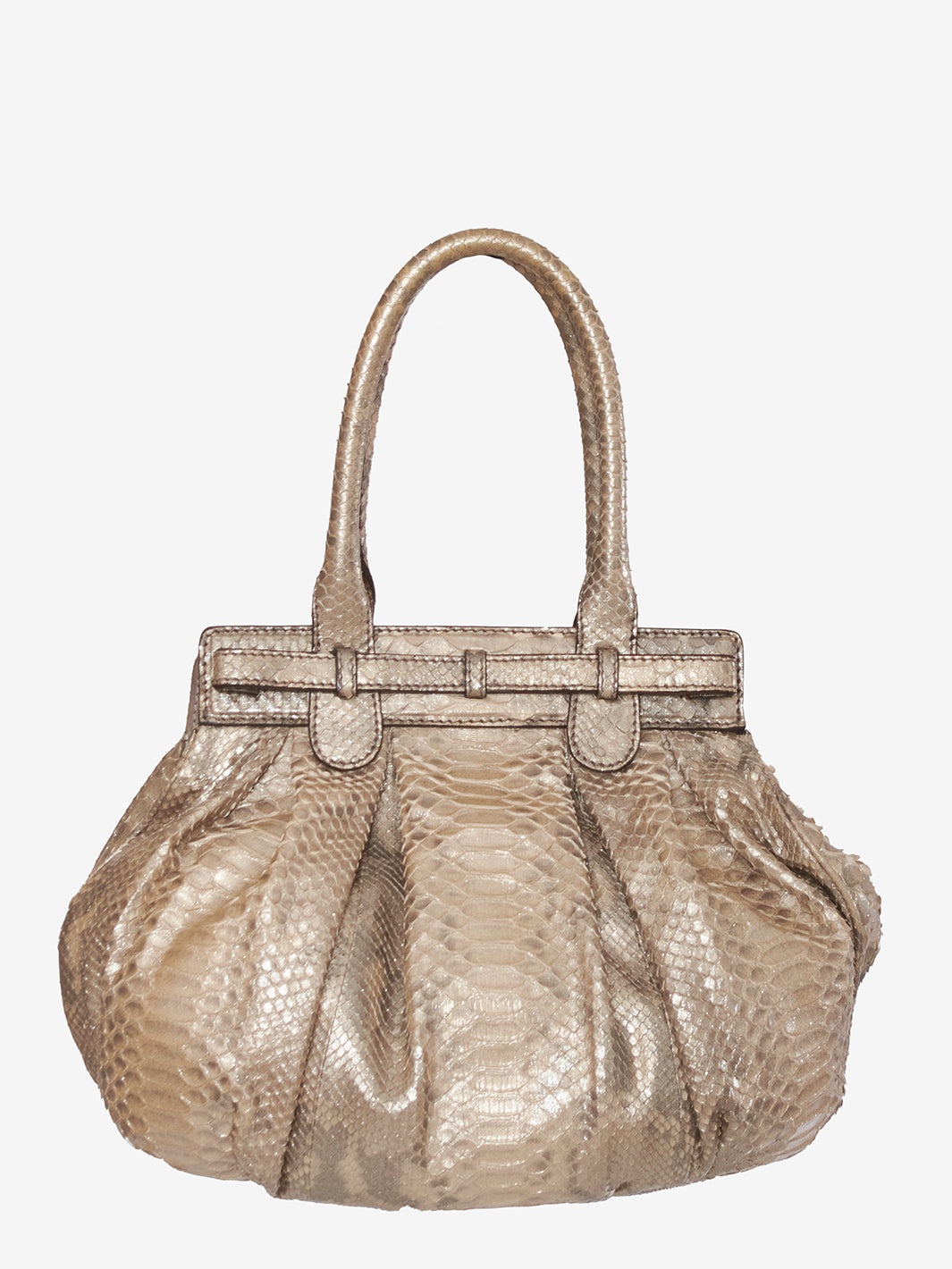 Zagliani Gold bag in exotic leather