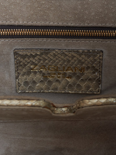 Zagliani Gold bag in exotic leather