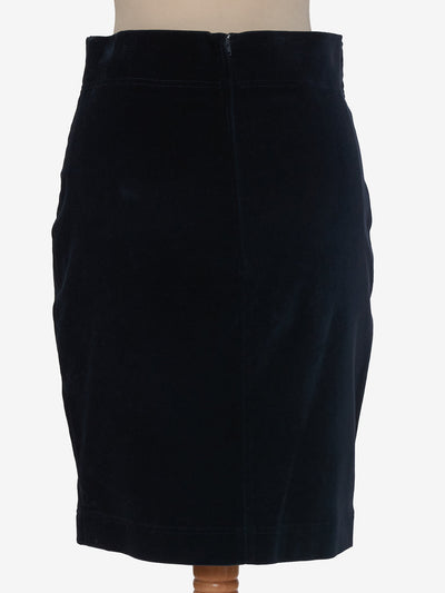 Vintage blue velvet pencil skirt