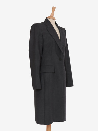Vintage gray wool pinstripe suit