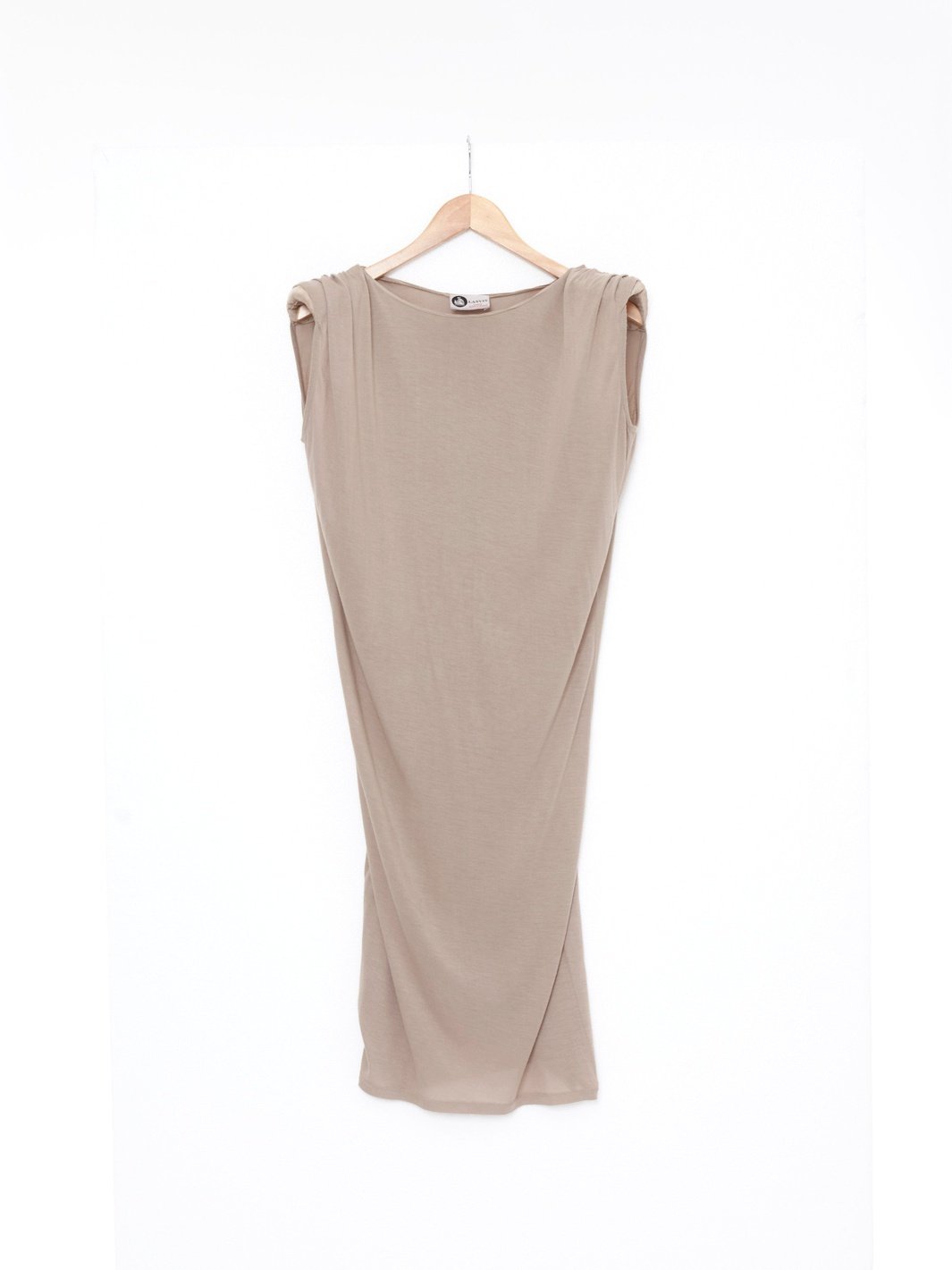 Y2K Lanvin viscose fluid day dress in beige