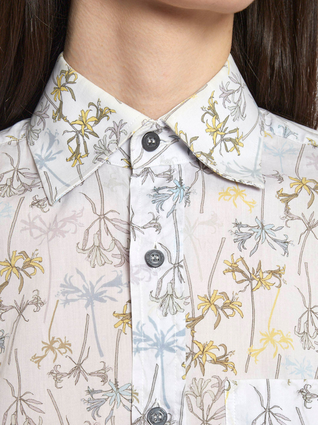 Y2K Paul Smith cotton blouse with colorful lilies pattern