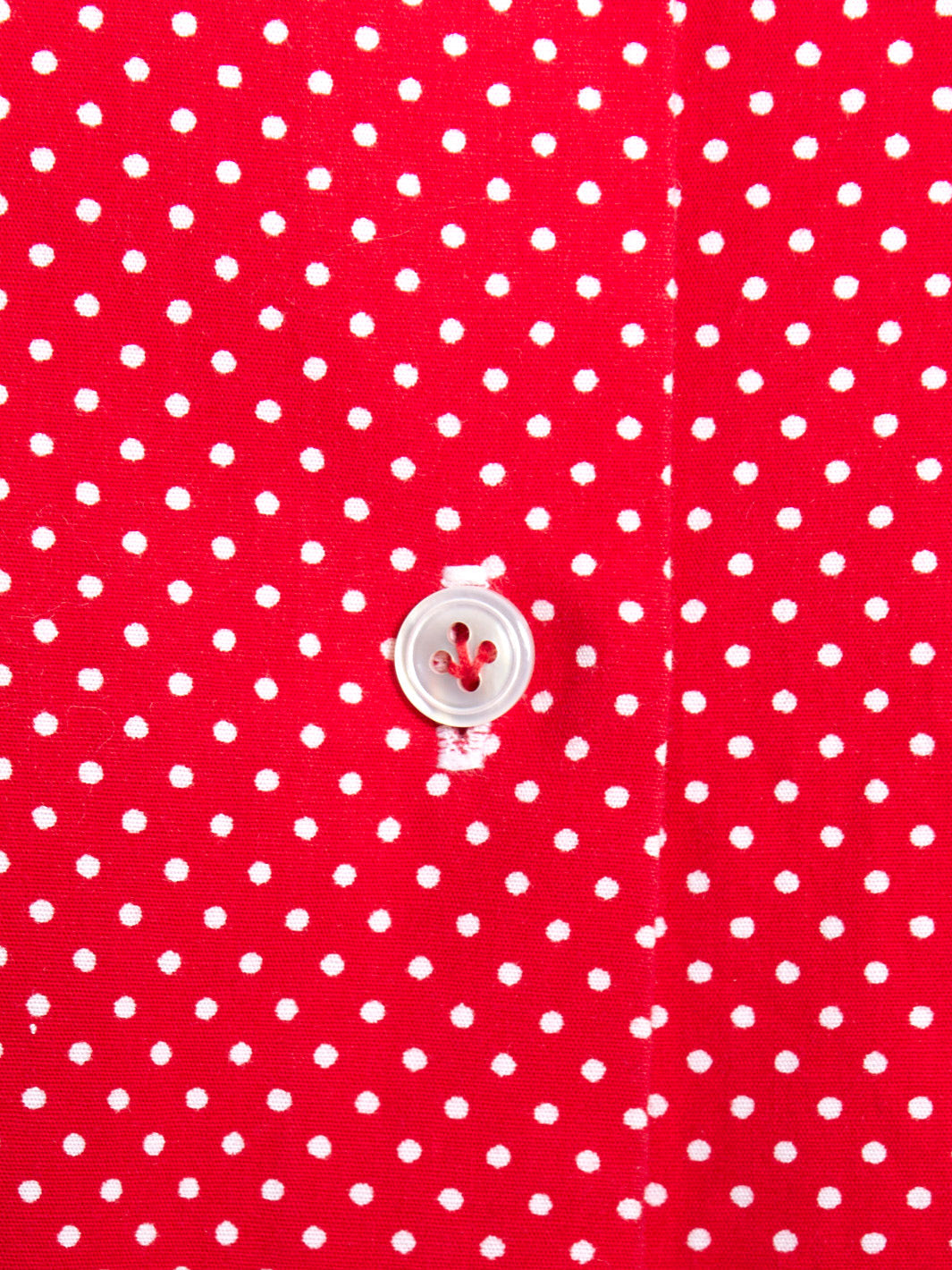 Y2K red blouse with white polka dots