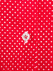 Y2K red blouse with white polka dots